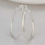 Sterling Silver Plated  Hoop Pierced Earrings L3