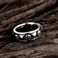 Stainless Steel Vintage Antique Gothic Biker Tribal Ring Black Men's Unisex B229