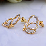 Gold Zirconia Stud Earrings L87