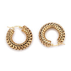 Stainless Steel Mesh Hoop Earrings Hypoallergenic Hollow Gold  Z326