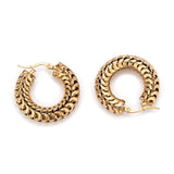 Stainless Steel Mesh Hoop Earrings Hypoallergenic Hollow Gold  Z326