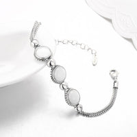 Platinum Plated Bracelet Lobster 7 Inches 13MM  L163