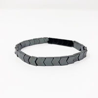 Hematite Non-Magnetic Bracelet Mens Womens Unisex Adjustable Size Silver X31