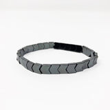 Hematite Non-Magnetic Bracelet Mens Womens Unisex Adjustable Size Silver X31