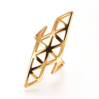304 Stainless Steel Finger Rings Gold Size 7 17mm  A22