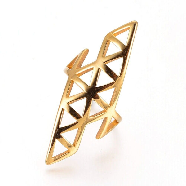 304 Stainless Steel Finger Rings Gold Size 7 17mm  A22