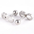 Stainless Steel Ear Plugs Ear Studs Infinity Heart Silver 5x11x2mm 1mm Z350