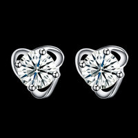 Sterling Silver Earrings  Stud AAA Zirconia  Push Back Clasp L750