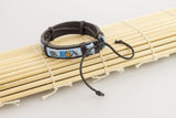 Genuine Leather Handmade Bracelet Men's Unisex  Wrap Tribal H121