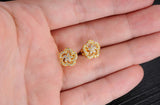 Gold Plated Earring  Flower  AAA Cubic Zirconia Women's G206