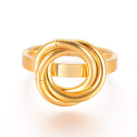 304 Stainless Steel Finger Rings Gold Size 7 17mm  A33