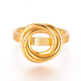 304 Stainless Steel Finger Rings Gold Size 7 17mm  A33