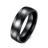 Stainless Steel Band Wedding Ring Black Men's Unisex B451