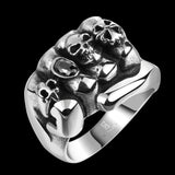 Stainless Steel Antique Gothic Biker Tribal Ring Black Men's Unisex B181