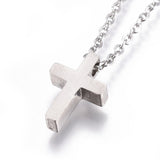 Stainless Steel Pendant Necklace Rhinestone Chains Cross Mixed Color 17.7" P653