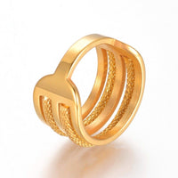 304 Stainless Steel Finger Rings Wide Band Rings Gold Size 7 17mm Z715