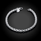 Sterling Silver Plated Bracelet 8 Inches 4.5MM  Lobster L296