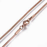 Stainless Steel Snake Necklace Stainless Steel Rose Gold 17.8" 1.5mm Z456