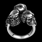 Stainless Steel Antique Gothic Biker Tribal Ring Black Men's Unisex Skull B182