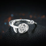 Sterling Silver Plated Fashion Resizable Ring AAA Zirconia Women B415