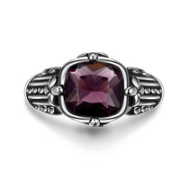 Stainless Steel Antique Gothic Biker Tribal Ring Black Purple Men's Unisex B203