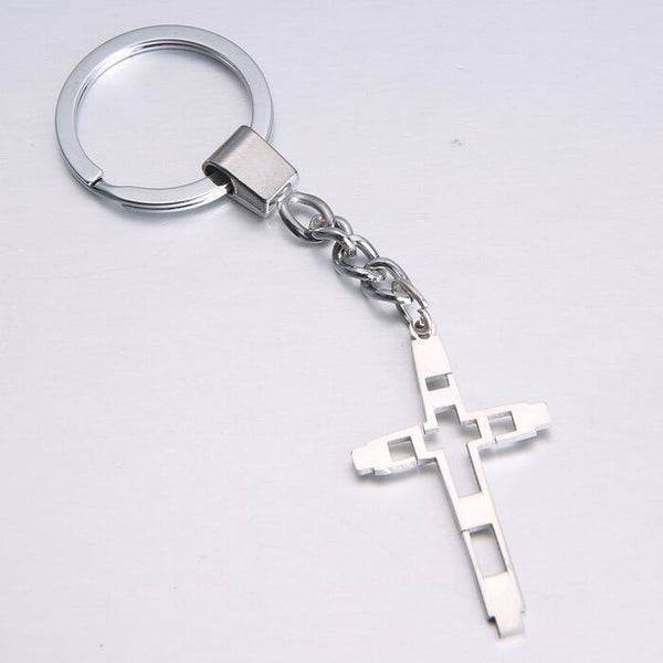 Men's Women's Unisex Stainless Keychain Finders Rings Cross L83