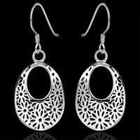Sterling Silver Plated Earrings  Drop Dangle Fish Hook Clasp L693