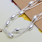 Unisex Women Sterling Silver Plated Beads Bracelet Size 8 Inches 2.5MM Lobster L10