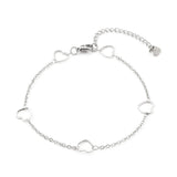 Stainless Steel Cable Anklet Bracelet Heart Lobster Silver 9" 23.3cm Z20