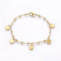 Stainless Steel Charm Bracelet Lobster Gold 8.2" 21cm 3mm Z235