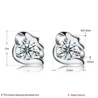Sterling Silver Earrings  Stud AAA Zirconia  Push Back Clasp L738