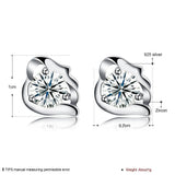 Sterling Silver Earrings  Stud AAA Zirconia  Push Back Clasp L738