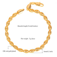 Gold Plated  Bracelet Beads Party Men's Unisex L67