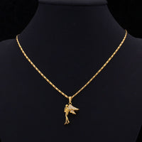 Gold Plated Necklace Pendant  Fairy Wings  Women's Lobster Clasp L125