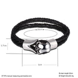 Stainless Steel Leather Bracelet 8 Inches 14.4MM Hook L347