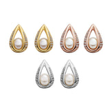 Rose Gold Platinum Plated  Earrings Stud AAA Zirconia Push Back Drop .52" L288