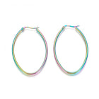 Stainless Steel Geometric Hoop Earrings Women Girls Hypoallergenic Earrings A197