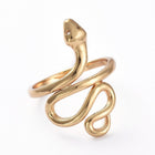 Adjustable Brass Cuff Rings Open Rings Snake Gold Size 6 16.7mm Z698