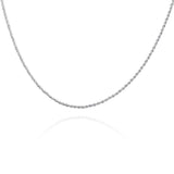 Unisex Sterling Silver Plated Twisted 2MM Chain Necklace Lobster 16" to 24" B36