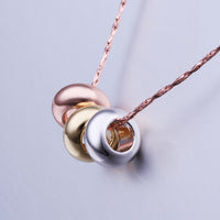 Rose Gold Plated  Necklace Pendant Gold Rose Beads 21 Inches 1MM Lobster B75