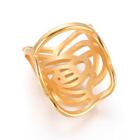 304 Stainless Steel Finger Rings Gold Size 7 17mm  A36