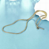 Stainless Steel Iron Box Chain Necklace 18K Gold Plated 22" 3mm P18