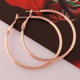 Rose Gold Latch Back Hoop Bali Earrings L121