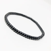 Hematite Non-Magnetic Bracelet Mens Womens Unisex Adjustable Size Black X6