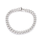 Unisex Stainless Steel Chain/Twisted Bracelet Lobster Silver 8.4" 21.5cm Z256