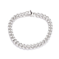 Unisex Stainless Steel Chain/Twisted Bracelet Lobster Silver 8.4" 21.5cm Z256