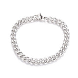 Unisex Stainless Steel Chain/Twisted Bracelet Lobster Silver 8.4" 21.5cm Z256