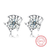 Sterling Silver Earrings  Stud AAA Zirconia  Push Back Clasp L741