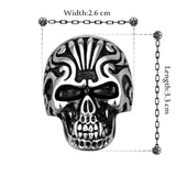 Stainless Steel Vintage Antique Ring Mens Skull Biker Ghotic Black B523