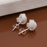 Sterling Silver Plated Ball Stud Earrings L28